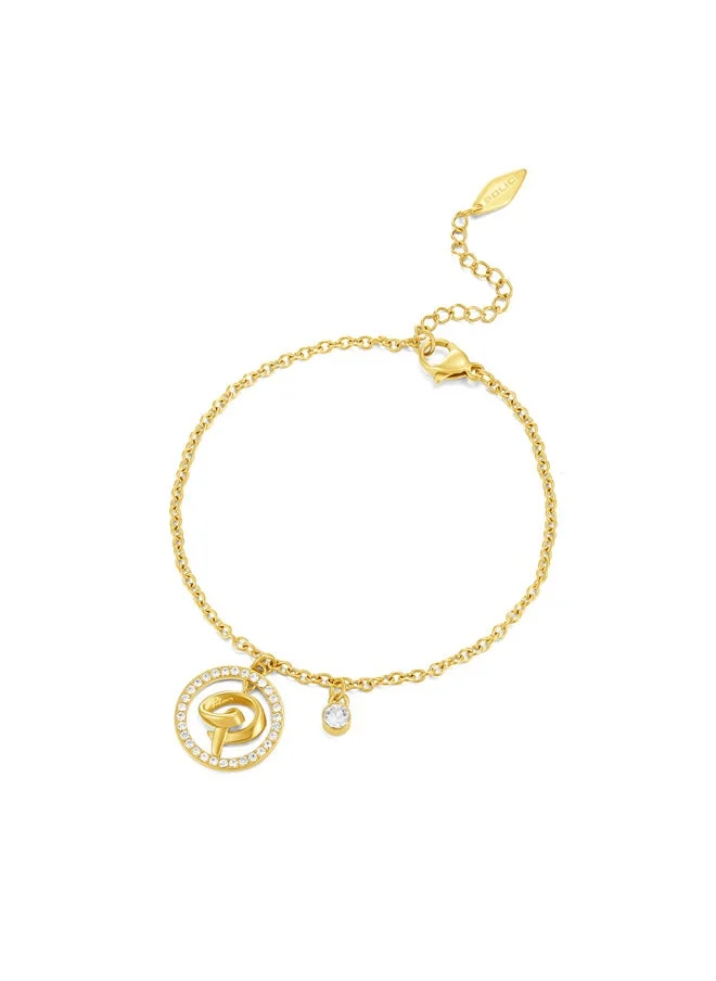 POLICE Volute Gold Plated Ladies Bracelet With Crystals 170+35MMPEJLB0004101