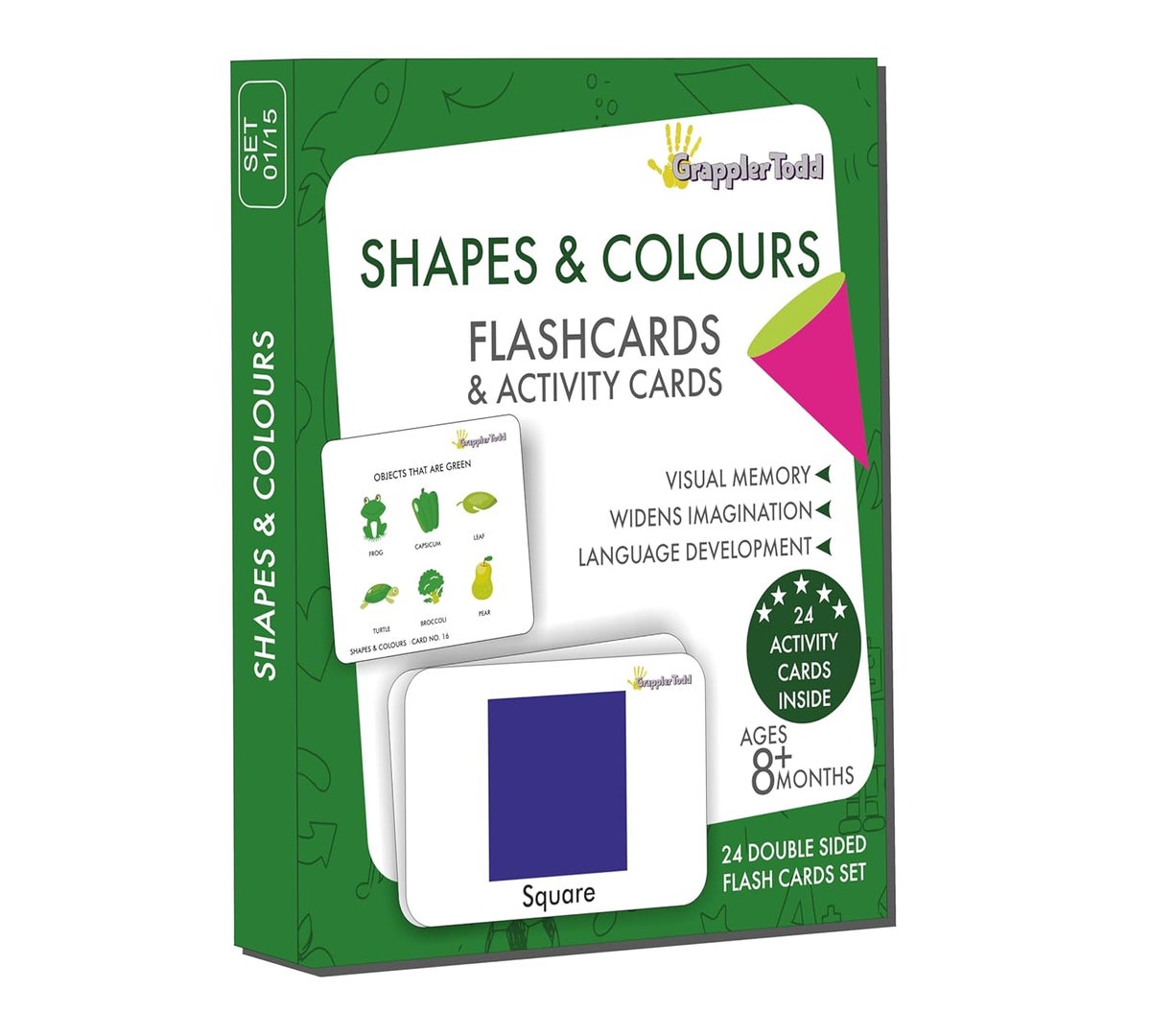 GrapplerTodd Shapes & Colours Activity Flashcards for Kids, Non ...
