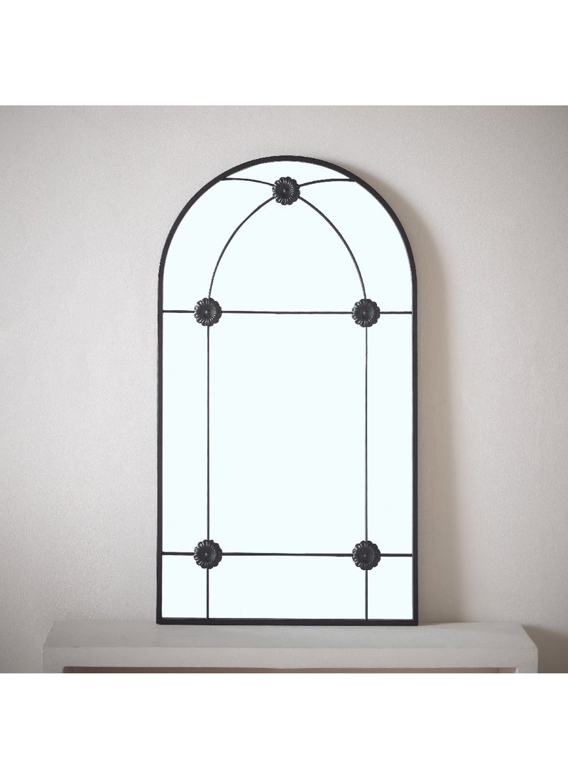 Home Box Fresco Metal Frame Windowpane Wall Mirror 90 x 2.5 x 50 cm  - Image 1