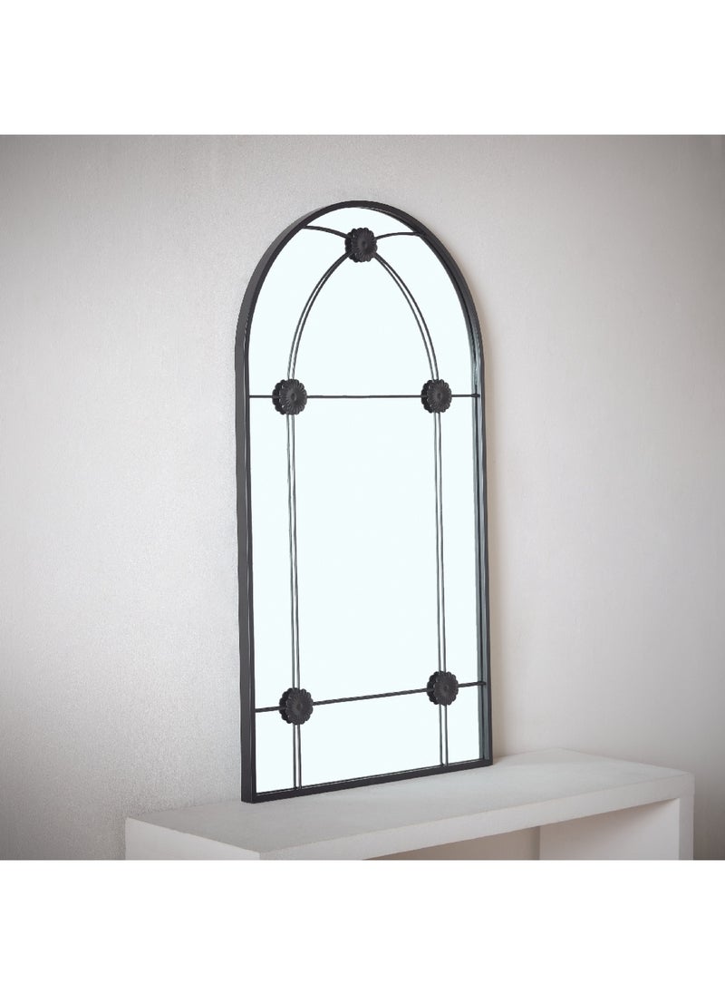 Home Box Fresco Metal Frame Windowpane Wall Mirror 90 x 2.5 x 50 cm  - Image 2