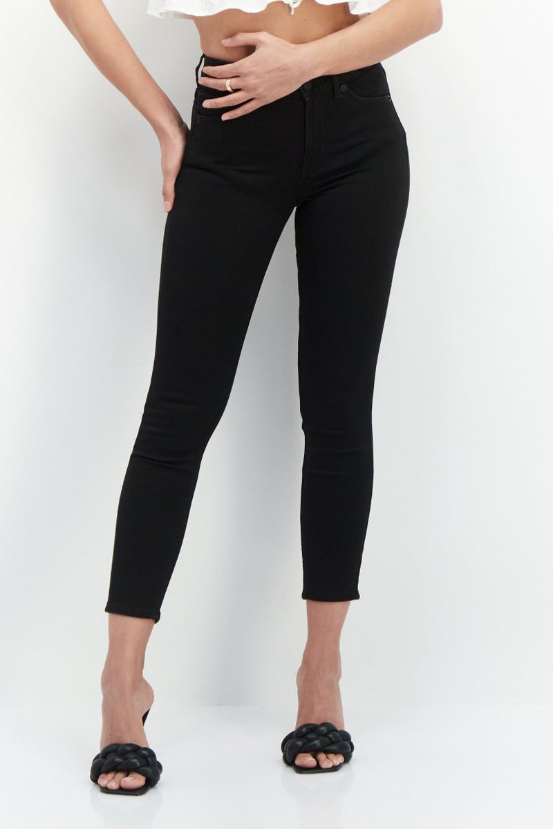 MONKI Women Plain Skinny Pants, Black - Image 1