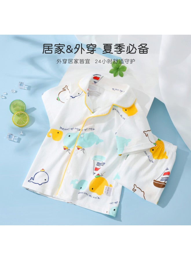 Bornbay new Summer Short-sleeve Homewear Set For Boys & Girls - Breathable & Suitable For Outdoor Wear (2-piece Set) - Image 4