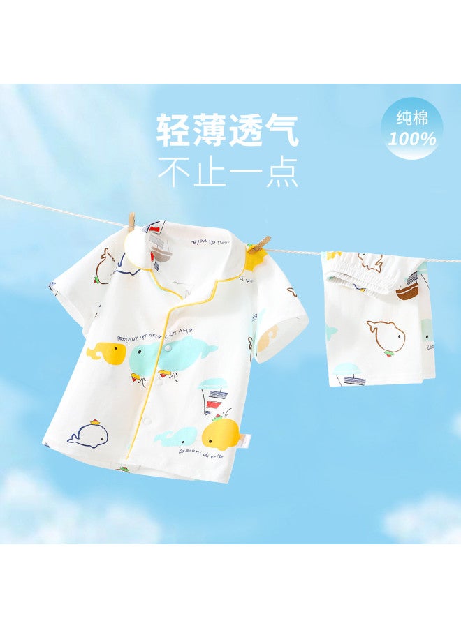 Bornbay new Summer Short-sleeve Homewear Set For Boys & Girls - Breathable & Suitable For Outdoor Wear (2-piece Set) - Image 3