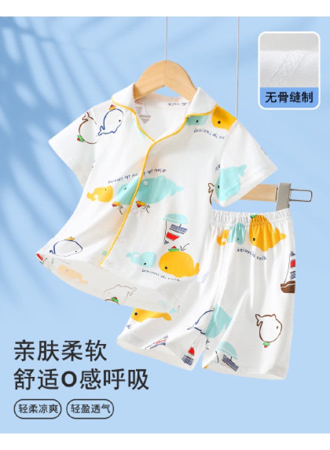 Bornbay new Summer Short-sleeve Homewear Set For Boys & Girls - Breathable & Suitable For Outdoor Wear (2-piece Set) - Image 1