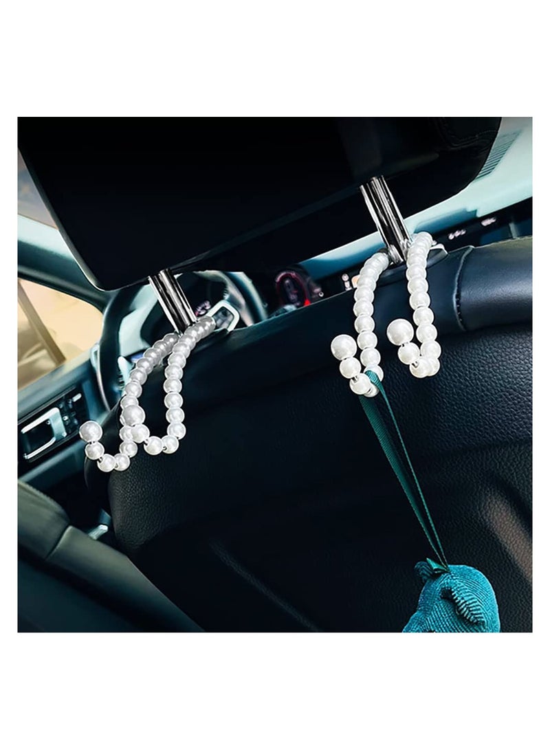 SYOSI ADR. Elegant Pearl Car Seat Headrest Hook Hanger Universal for Purses Bag Keys Auto Interior Decorations Organizer A - Image 3