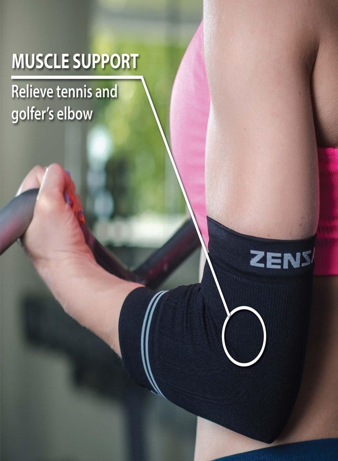 Zensah Compression Tennis Elbow Sleeve for Elbow Tendonitis, Tennis Elbow, Golfer's Elbow - Elbow Support, Elbow Brace (Small, White) - Image 4