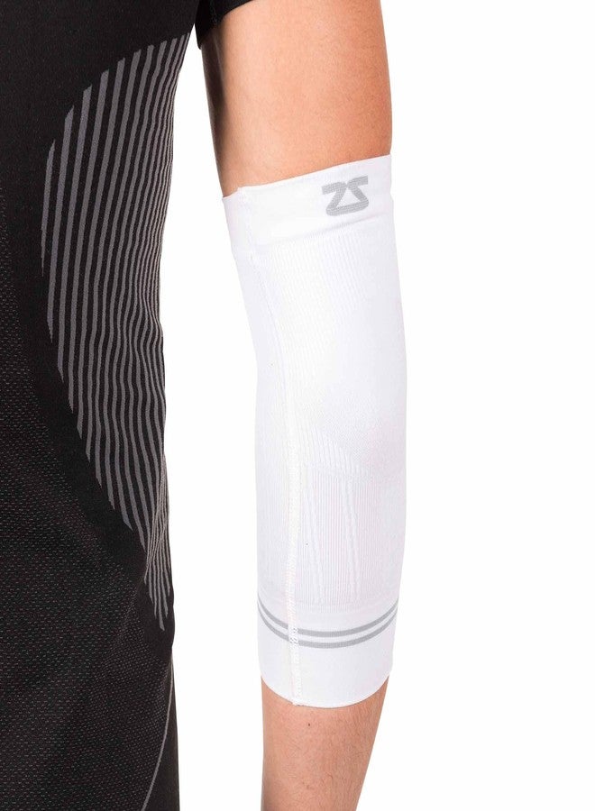 Zensah Compression Tennis Elbow Sleeve for Elbow Tendonitis, Tennis Elbow, Golfer's Elbow - Elbow Support, Elbow Brace (Small, White) - Image 2