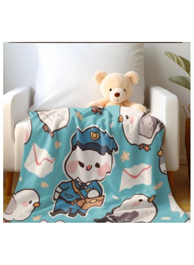 عام بطانية رقيقة من الفانيلا الكرتونية للأطفال أو الطلاب (دافئة ومريحة ومناسبة للنوم والألعاب) 100 سم * 150 سم - Image 1