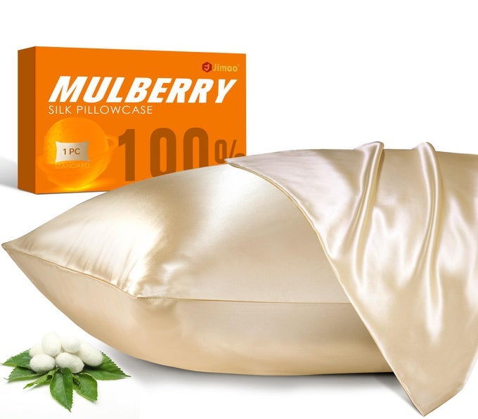 100 MULBERRY SILK PILLOWCASE FOR HAIR AND SKIN 22 MOMME PURE NATURAL SILK PILLOW CASE BOTH SIDED WITH ZIPPER PILLOW COVER FOR WOMEN MOM MEN BEIGE STANDARD 2026