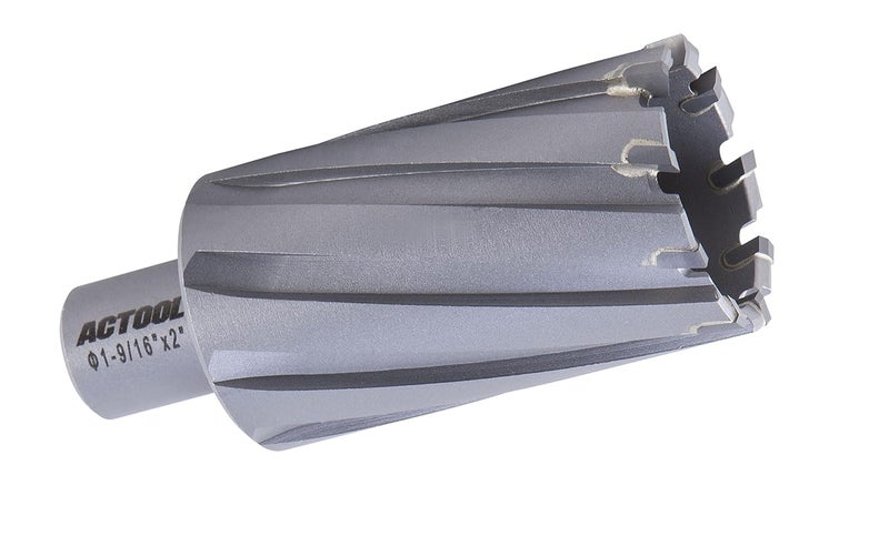 ACTOOL 1-9/16'' Diameter x 2'' Depth of Cut Carbide Tipped TCT ANNULAR Cutter with 3/4'' Weldon Shank - Image 1
