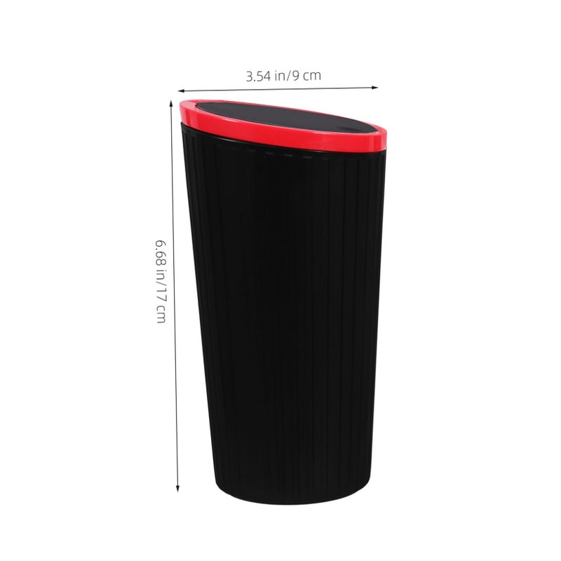 Red Car Trash Can with Lid Portable Small Automotive Garbage Bin Accessories - Image 5
