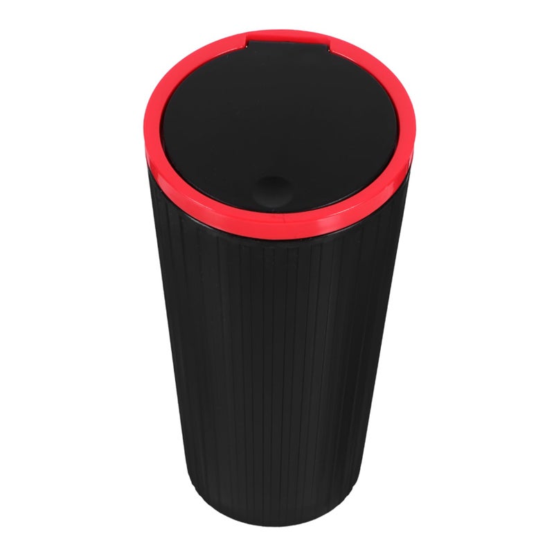Red Car Trash Can with Lid Portable Small Automotive Garbage Bin Accessories - Image 2