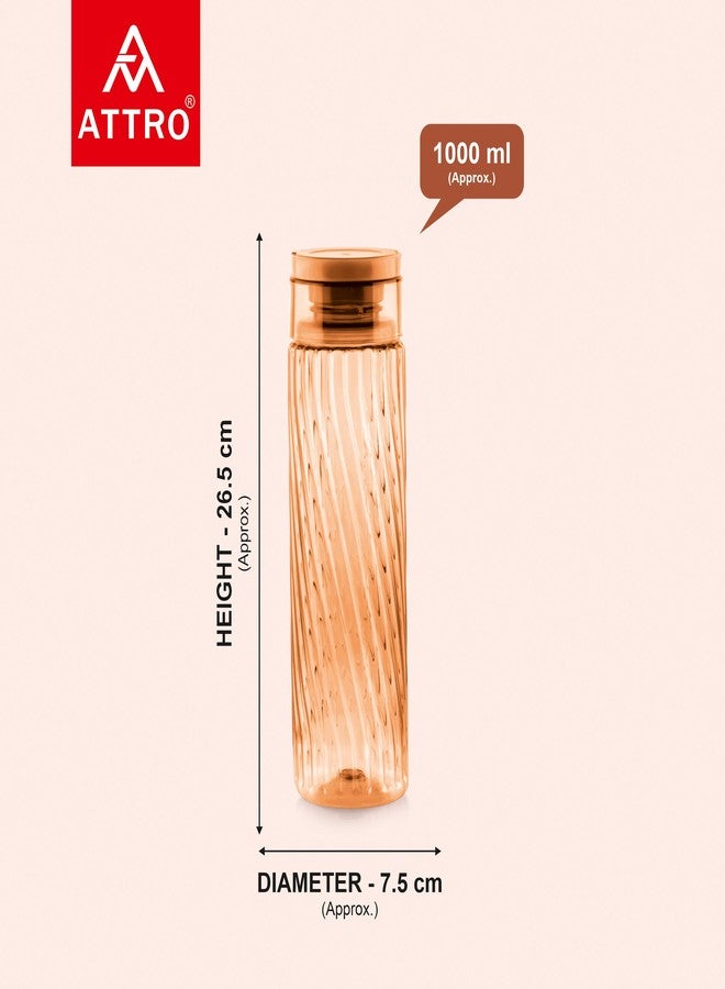 Attro O2 Spring 1000ml Water Bottle with Easy to Carry Handle Leak-proof BPA Free Plastic Material-Set of 2 Assorted - Image 2