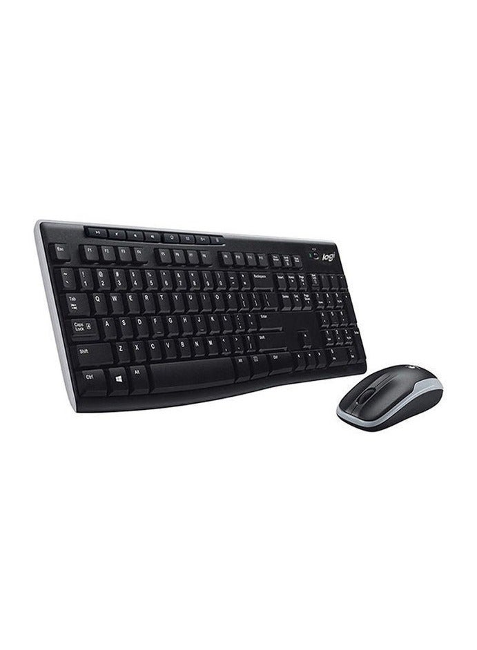 FIPKA MK270 Wireless Combo Keyboard and Mouse, English Arabic Layout, Long Battery Life, 1000 DPI Resolution, Multimedia Keys, Compact Design Black - Image 1