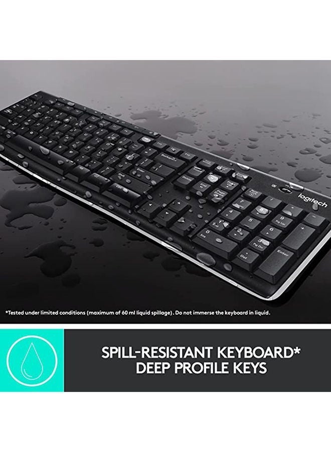 FIPKA MK270 Wireless Combo Keyboard and Mouse, English Arabic Layout, Long Battery Life, 1000 DPI Resolution, Multimedia Keys, Compact Design Black - Image 5