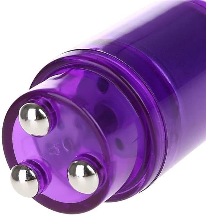 Bluejw Small Mini Vibrating Massager Handheld Portable Tool for Women with 4 Heads Pocket Pen for Face, Neck, Head,Back and Shoulder Pink Purple and Blue - Image 4