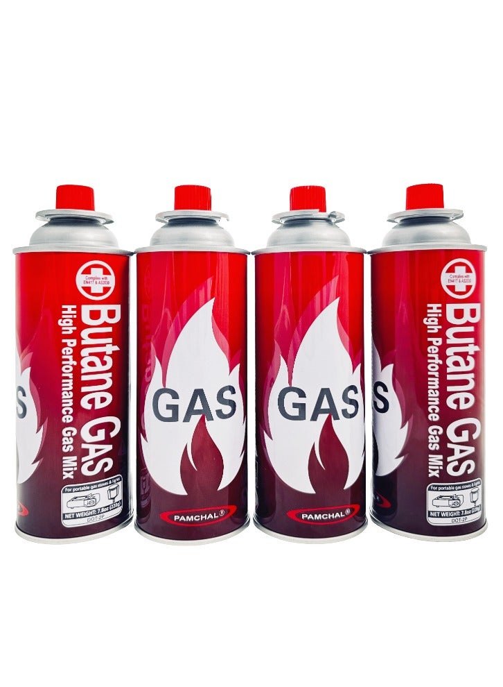 PAMCHAL 4-Piece Butane Gas Cartridge 220g - Image 1