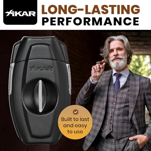 Xikar قاطع السيجار Xikar VX2 الأسود بتصميم V-Cut مع شفرات من الفولاذ المقاوم للصدأ وقفل آمن، يناسب حتى 70 قياس حلقة للسيجار | قاطع سيجار عميق V-Cut مزود بنابض 64 RG | ملحقات السيجار لعشاق السيجار - Image 4
