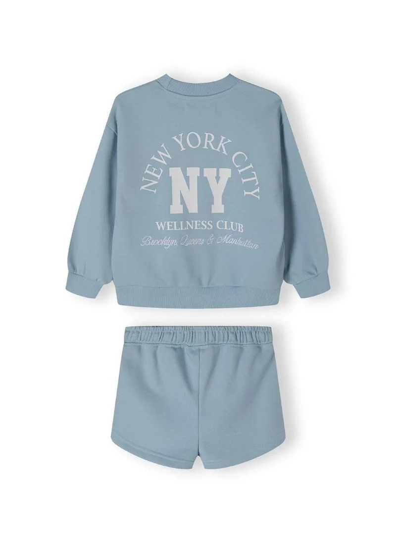 MINOTI Kids Girls Sweatshirt and Shorts Set with Print Detail
