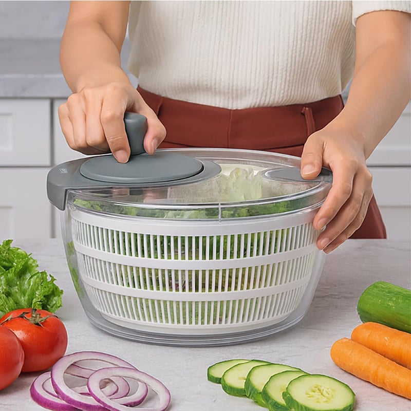 Glad Salad Spinner, 4.2 Quarts - Dishwasher Safe Lettuce Spinner, Fruit Washer, and Vegetable Strainer - Colander, Toss & Serve Bowl, and Locking Lid, Heavy Duty Plastic - Image 3