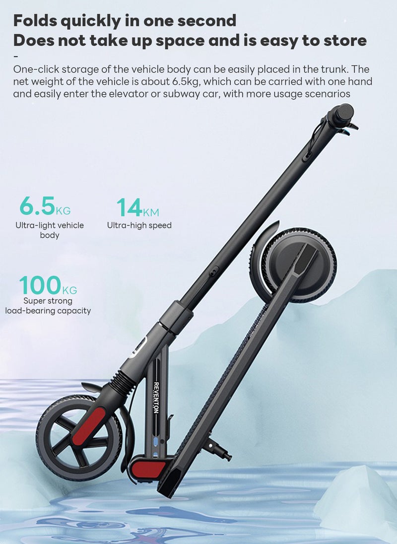 ETG Foldable Electric Scooter for Adults - 7/6 Inch PU Wheels, 150W Motor, 14 km/h Max Speed, 8-10km Range, Lithium Battery, Electric Brake, Lightweight Aluminum Alloy, APP Control  - Image 3