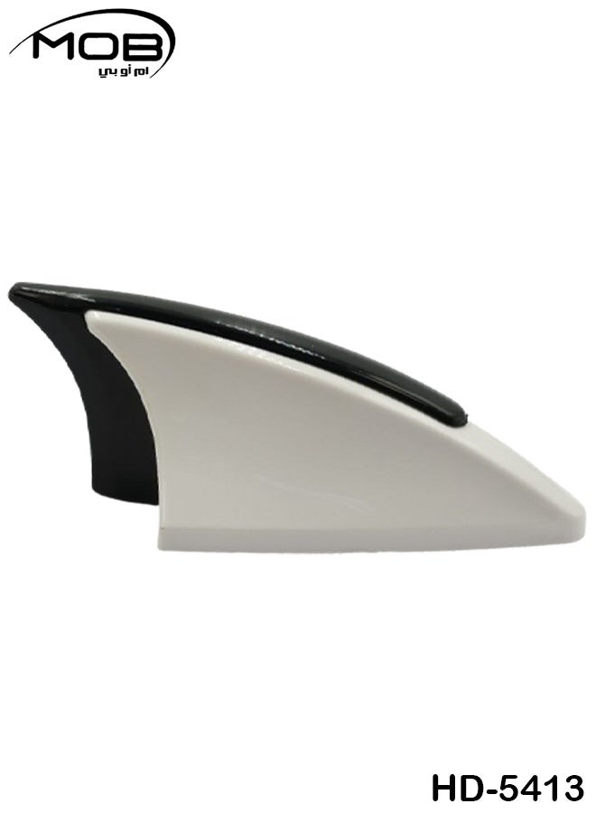 موب غطاء هوائي زعانف القرش المزخرف العالمي للسيارة (HD-5413) - حامل سقف ثنائي اللون باللونين الأسود والأبيض لتفريغ الكهرباء الساكنة، واستقبال راديو محسّن، وترقية جمالية - Image 1