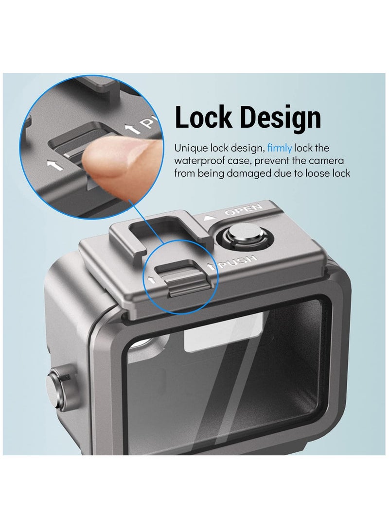 حافظة مائية من الألمنيوم لجهاز GoPro Hero 11/10/9 Black - علبة غوص تحت الماء تصل عمقها إلى 131 قدم مع حذاءي تبريد مزدوجين للزيادة في الحماية والمرونة. - Image 5