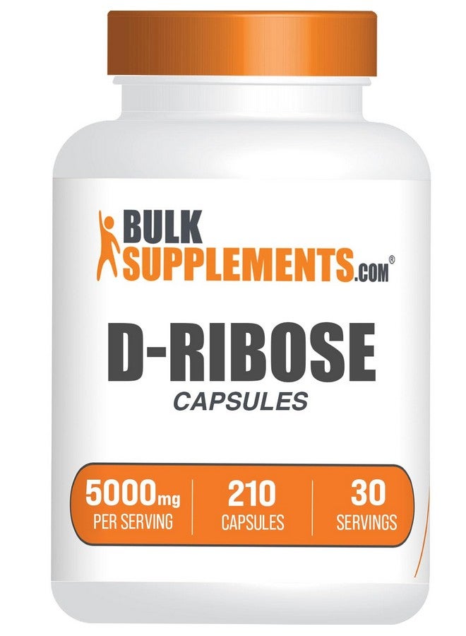 BulkSupplements.com D-Ribose Capsules - Ribose Supplement, for Energy Support - Gluten Free, 7 Capsules per Serving (5000mg), 210 Count (Pack of 1) - Image 1