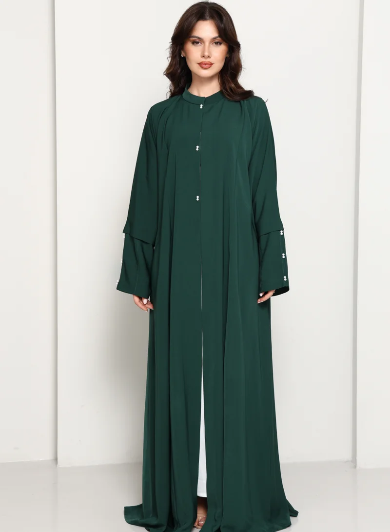 Minimalist Designer Abaya with Pearl Accents