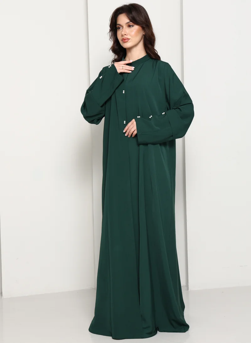 MSquare Fashion Minimalist Designer Abaya with Pearl Accents