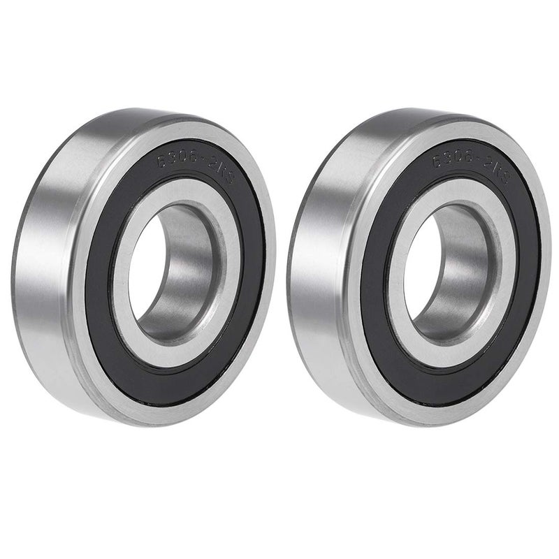 uxcell 6306-2RS Deep Groove Ball Bearings 30x72x19mm Double Sealed Chrome Steel P6 2pcs - Image 1