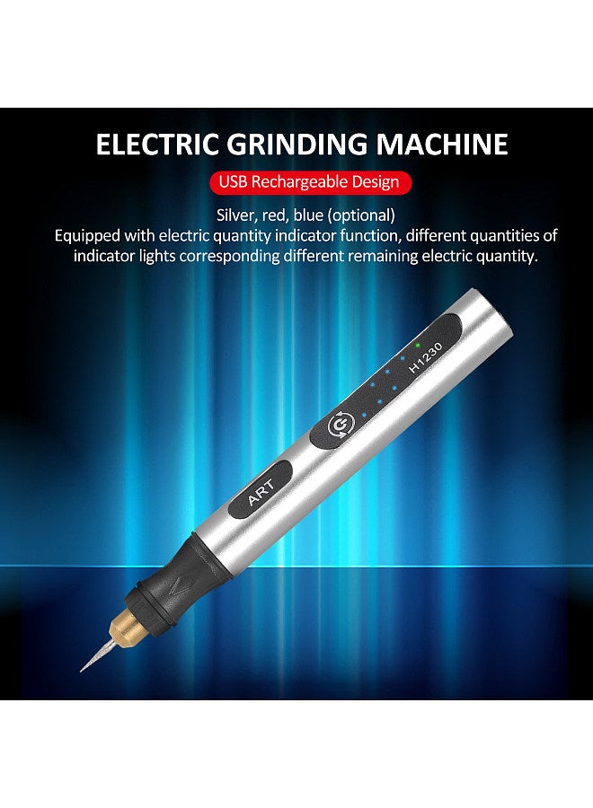 Mini Cordless Rotary Tool 3-Speed 5V Rechargeable Rotary Tool Kit with 4 Grinding Bits USB Charging Multi-Purpose Power Tool for Sanding Polishing Drilling Etching Engraving DIY Crafts  - Image 2