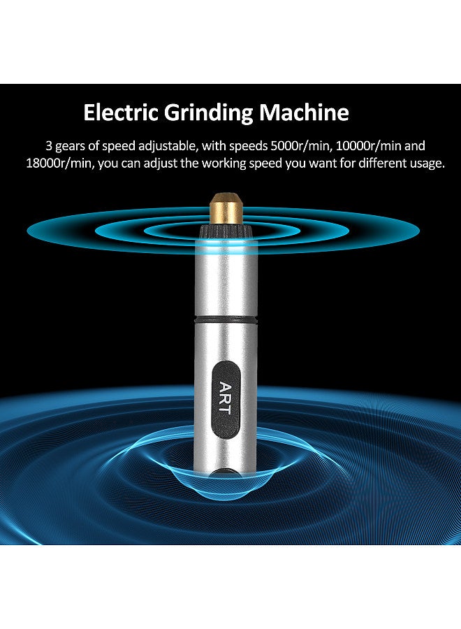 Mini Cordless Rotary Tool 3-Speed 5V Rechargeable Rotary Tool Kit with 4 Grinding Bits USB Charging Multi-Purpose Power Tool for Sanding Polishing Drilling Etching Engraving DIY Crafts  - Image 3