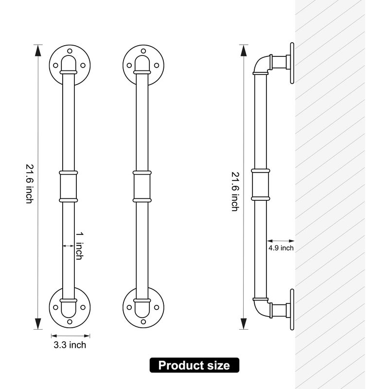 HouseAid Industrial Pipe Towel Rack, Farmhouse Bathroom Towel Storage Holder, Vintage Style Towel Organization, Wall Mounted, Matte Black - Image 5