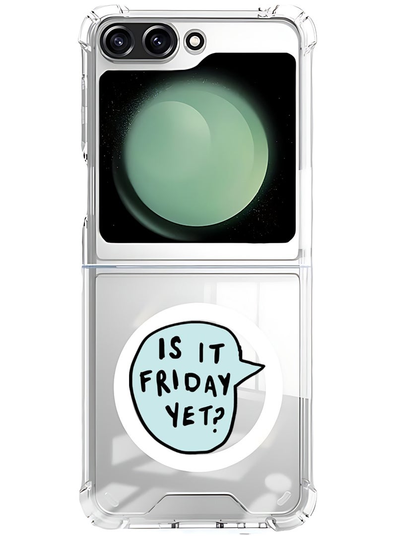 Theodor Magnetic Case for Samsung Galaxy Z Flip 5 Compatible with MagSafe Wireless Charging, Shockproof Phone Bumper Cover Friday Yet - Image 1