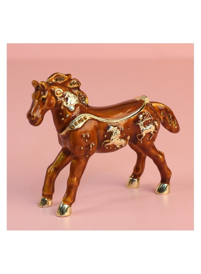 Beauenty Alloy enamel crafts jewelry box constellation pony Tianma home small ornaments ceremony/coffee color - Image 1