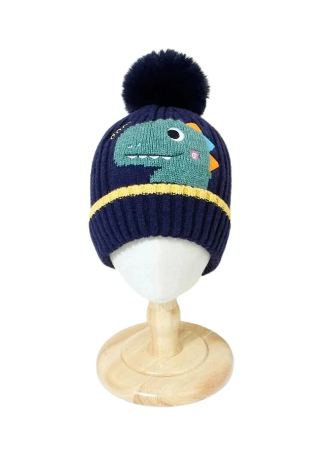 ليتل سربرايز بوكس Navy Blue Dino Kids Winter Cap & Neck Muffler Set