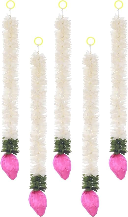 Generic Vibha Lotus Hangings for Decoration Home Decor Wall Door Mandir Pooja Room Office Birthday Wedding Stage Backdrop Decorative Items 373 cm Each Artificial Mogra Flowers Garlands 10  - Image 3