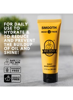 Bee Bald Bee Bald SMOOTH Daily Moisturizer tones, hydrates, moisturizes & smooths away fine lines, wrinkles & dry patches; helps control oil & shine to feel cool, fresh and comfortable, 1.7 Fl Oz  - Image 5