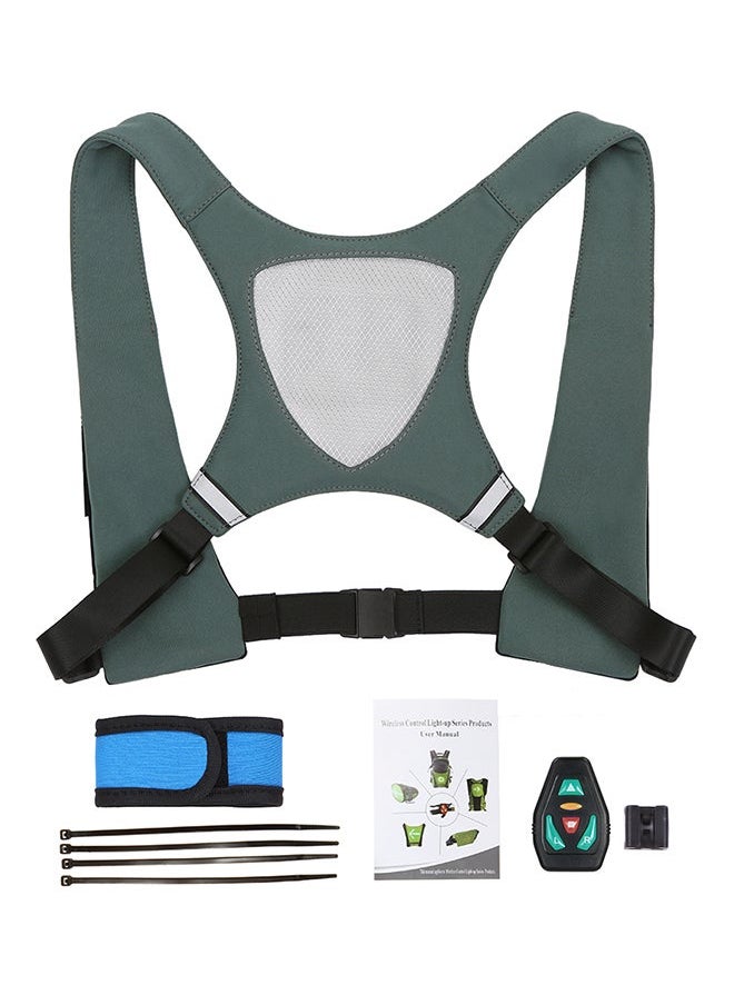 NIBEMINENT - USB Rechargeable Reflective Vest Backpack with LED Turn Signal Light 21 x 21cm - Image 1