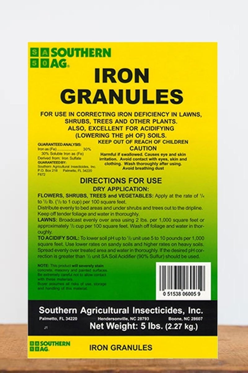Root 98 Warehouse Iron Granules, 5 Pound - Iron Deficiency Corrective Fertilizer