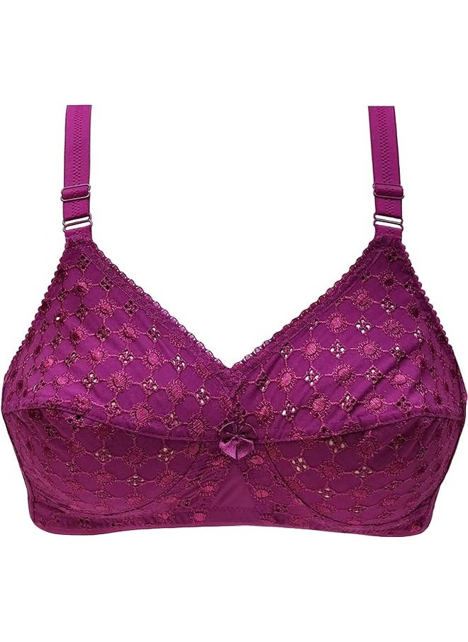 Love Bell - Love Bell Women's Bra with Embroidery - Double-Layered, Non-Padded Everyday Lovebell Bra for Ladies - Image 1