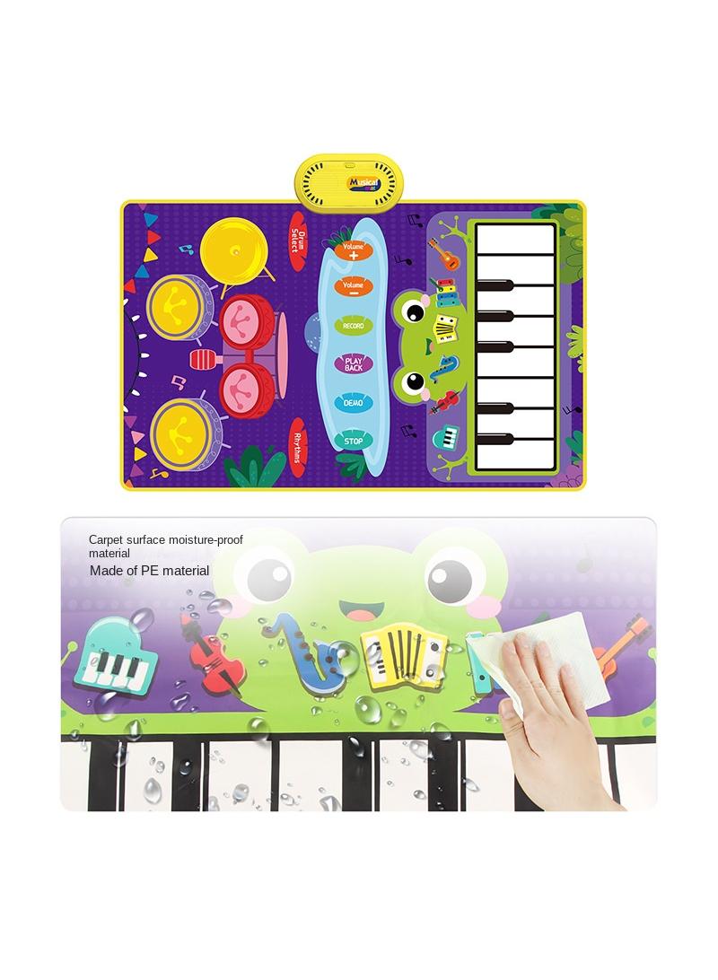 Children's early education jazz drums with drumsticks, foot pads, piano keys, waterproof materials, music blankets, toy stands, drums, music blankets  - Image 2