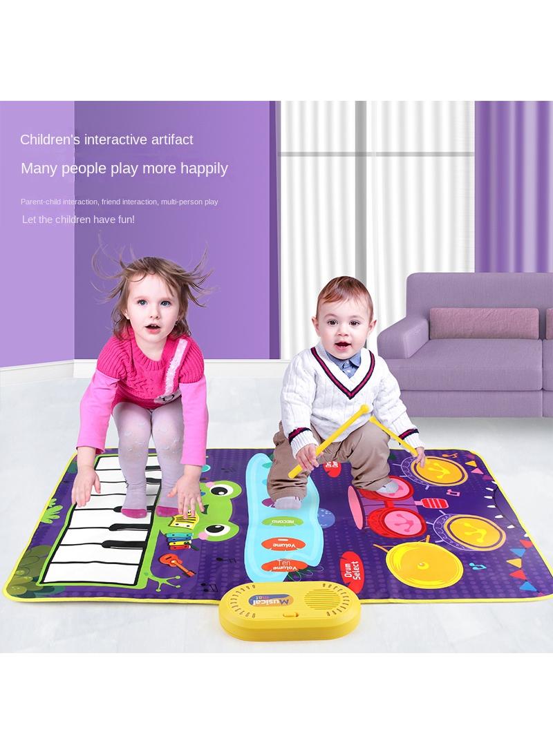 Children's early education jazz drums with drumsticks, foot pads, piano keys, waterproof materials, music blankets, toy stands, drums, music blankets  - Image 4