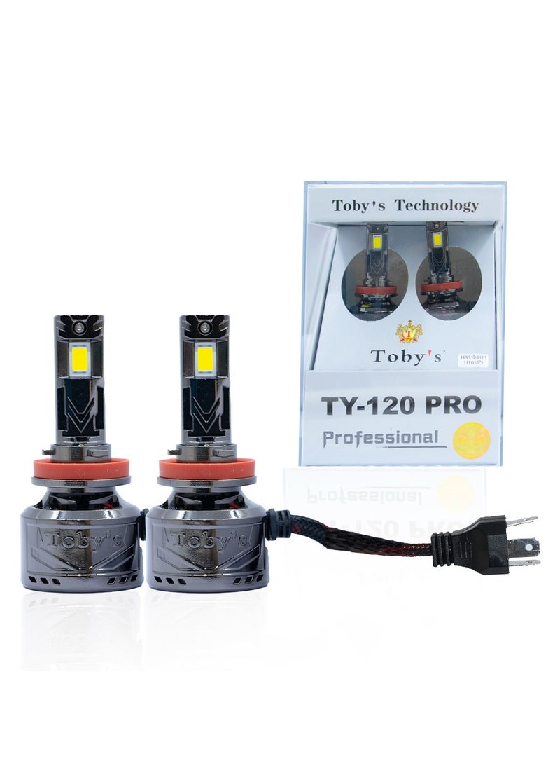Toby's - Tobys TY120 Pro H4 2 Pieces 240W Original Tested LED Headlight Bulb Assembly 24000 Lumens 120W/Piece Xtreme Bright With Color Temperature 6500K - Image 1