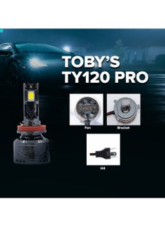 Toby's Tobys TY120 Pro H4 2 Pieces 240W Original Tested LED Headlight Bulb Assembly 24000 Lumens 120W/Piece Xtreme Bright With Color Temperature 6500K  - Image 5