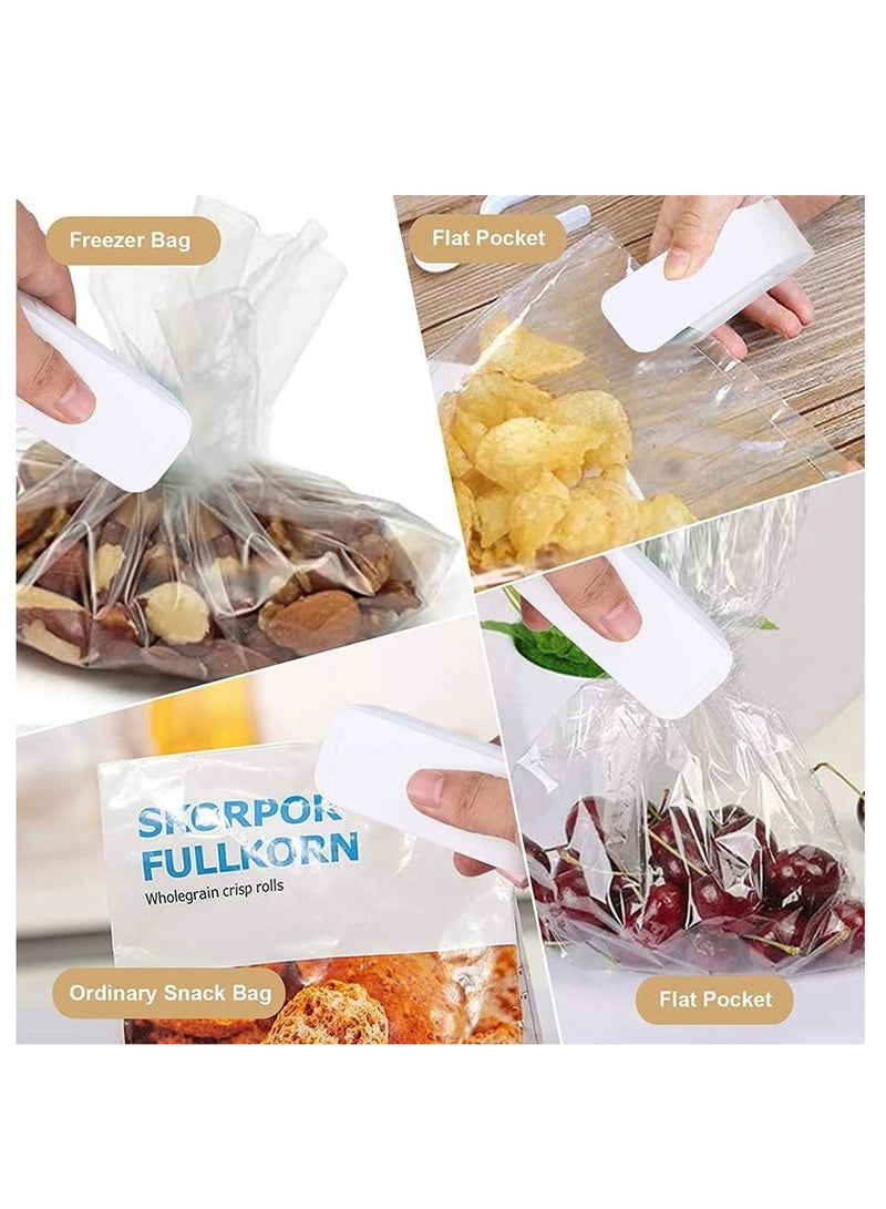 Rubik Mini Bag Sealer with 2 Batteries, 2 in 1 Portable Handheld Mini Heat Sealer, Handheld Bag Heat Vacuum Sealer, Bag Sealing Machine for Plastic Bags Foods Storage, Snack Fruits Cookies Fresh-White  - Image 2