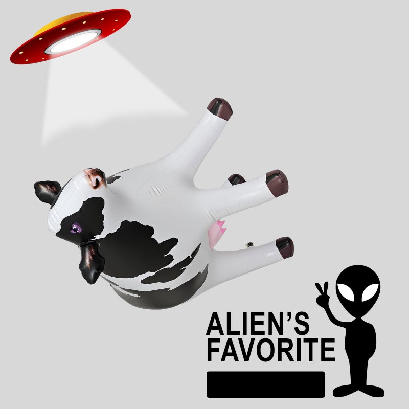 Jet Creations 37" Long Inflatable Cow Toys, Milk White Lifelike Blow-Up Cow Toy Figure for Decoration or Play, Livestock Theme Party, Pool, Birthday, VBS, Photo Prop, Easy to Inflate, 1 pc - Image 5