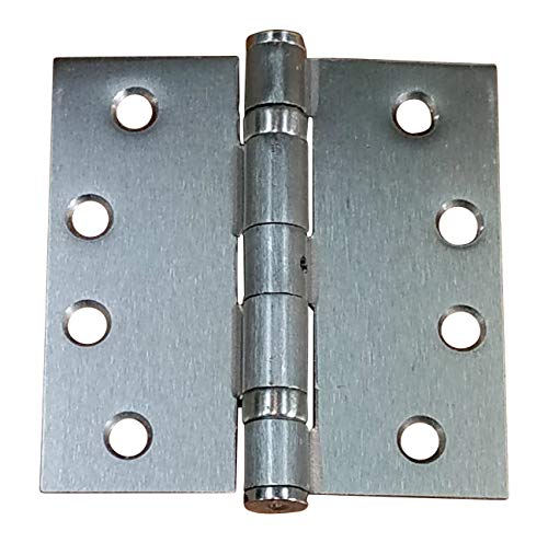 Hinge Outlet Square Ball Bearing Commercial Door Hinges, Heavy Duty Steel,Non-Removable Pin (4 Inch,Satin Nickel, 2 Pack) - Image 2