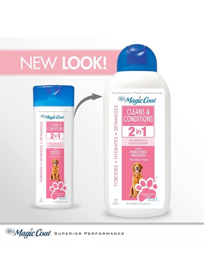 four paws Magic Coat Cleans & Conditions Dog 2 in 1 Shampoo and Conditioner Dog 2 in 1 Shampoo & Conditioner 16 Ounces (1 Count) - Image 2
